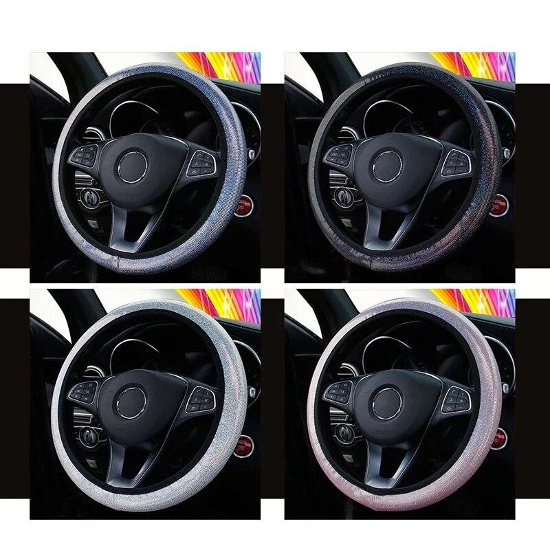 Car Steering Wheel Cover Universal Diamond Blingbling Crystal Set Wheel Car-styling Diamond Accessories Cute Car Accessories