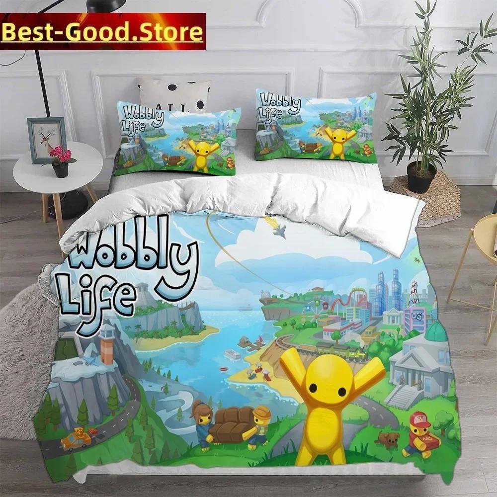 Povlak na peřinu Ložní soupravy Wobbly & Life Jednolůžko Twin Plné Velikost Queen King Prošívaná přikrývka Anime Potah na postel Sada povlaků na polštáře