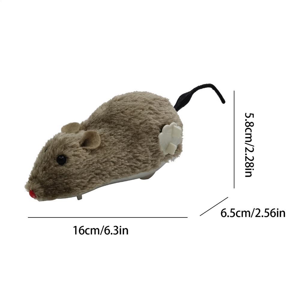 Wind Up Mouse Cat Toy Plush Wind Up Mouse Shape Cat Toys Kitten Stuffed Toy Decorative Interesting Cat Chasing Toys Random color