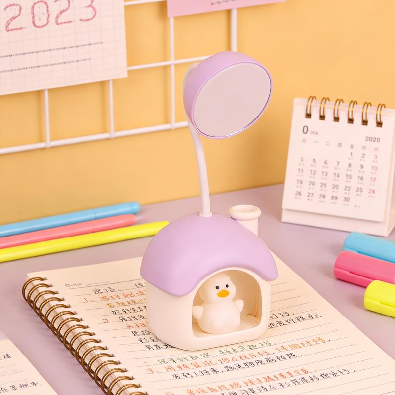 Cute Duck Night Desk Lamp Rechargeable Eye Protection Study Night Light for Desk Kid Room Bedroom Student Homework Lighting