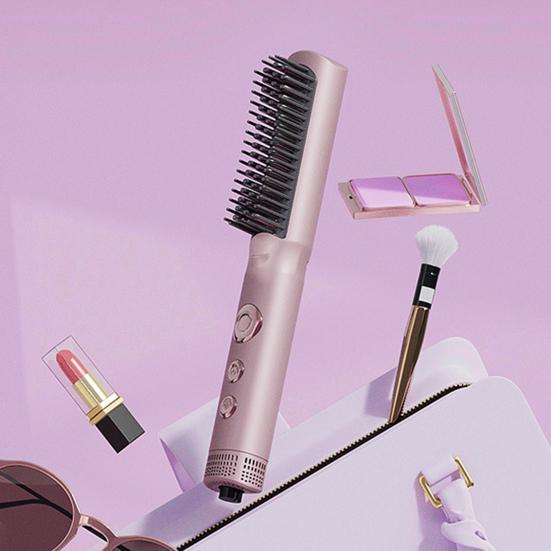Cold Wind Hair Straightener Brush Temperature Modes Adjustable Fast Heating Portable Travel Electric Hair Straightening Styling Detangling Comb