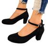2026 Spring/Fall European American Plus Size Chunky Heel Buckle High Heels Women's Fashion Shoes