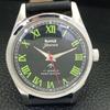 HAND-WINDING VINTAGE HMT JAWAN INDIAN MENS BLACK COLOR DIAL WATCH A700297-5