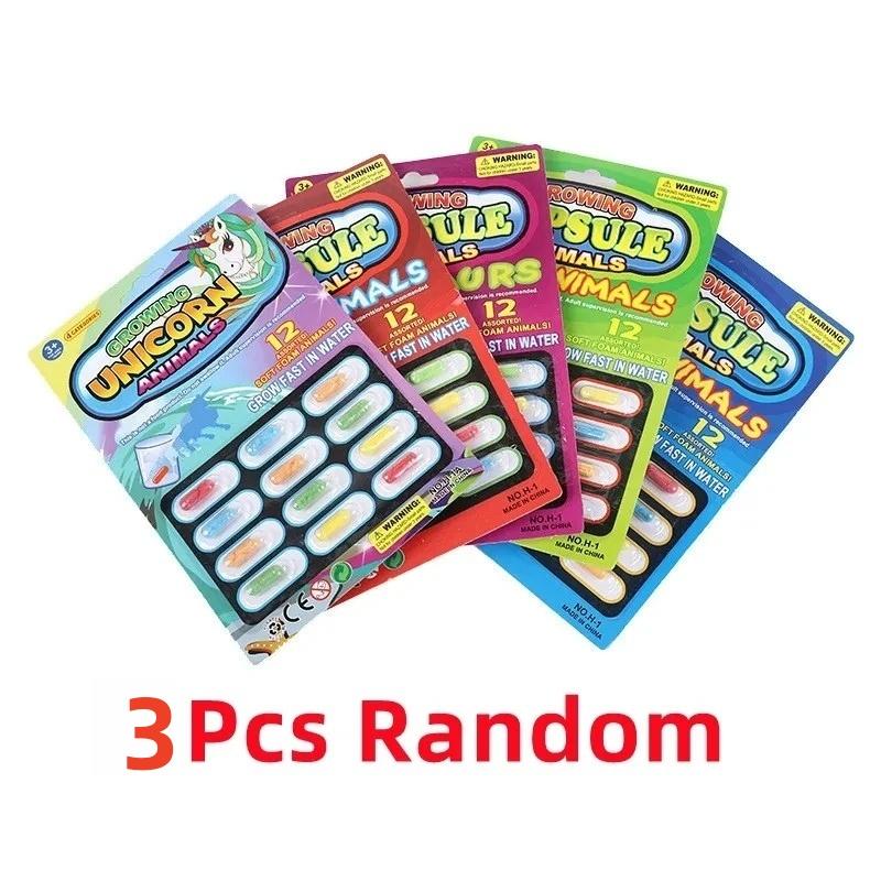 3Pcs Creative Soaking Water Expands To Large Sponge Capsule Toys Dinosaur Sea Animal Shape Kids Bath Swimming Puzzle Toys