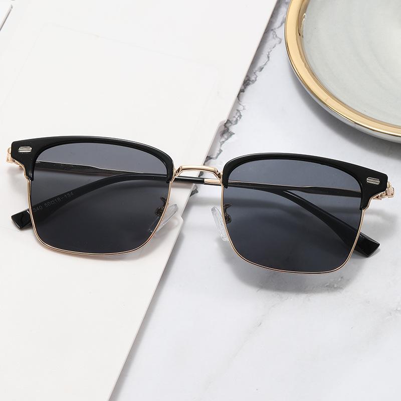Vintage Semi Rimless Sunglasses Women Anti Reflective UV Protection for Driving Hiking Outdoor Activities