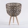 Modern Plant Stand with Wooden Legs Flower Pot Holder for Home Decor