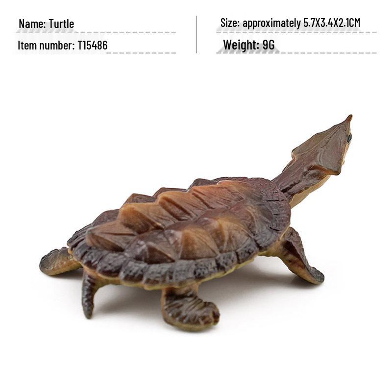 Cross-Border Amphibian Reptile Figurine - Alligator Snapping Turtle, Red-Eared Slider, Musk Turtle, Chinese Softshell Figurine Toy