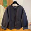 2026 Winter Korean Style Cotton Padded Jacket - High-End, Collarless, Loose Fit, Warm, and Versatile