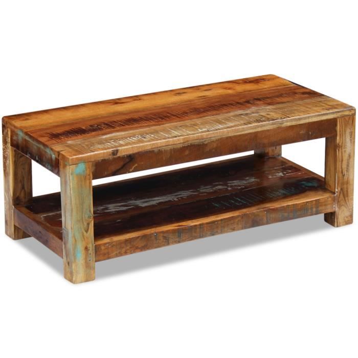 VidaXL Table basse Bois de récupération massif 90 x 45 x 35 cm