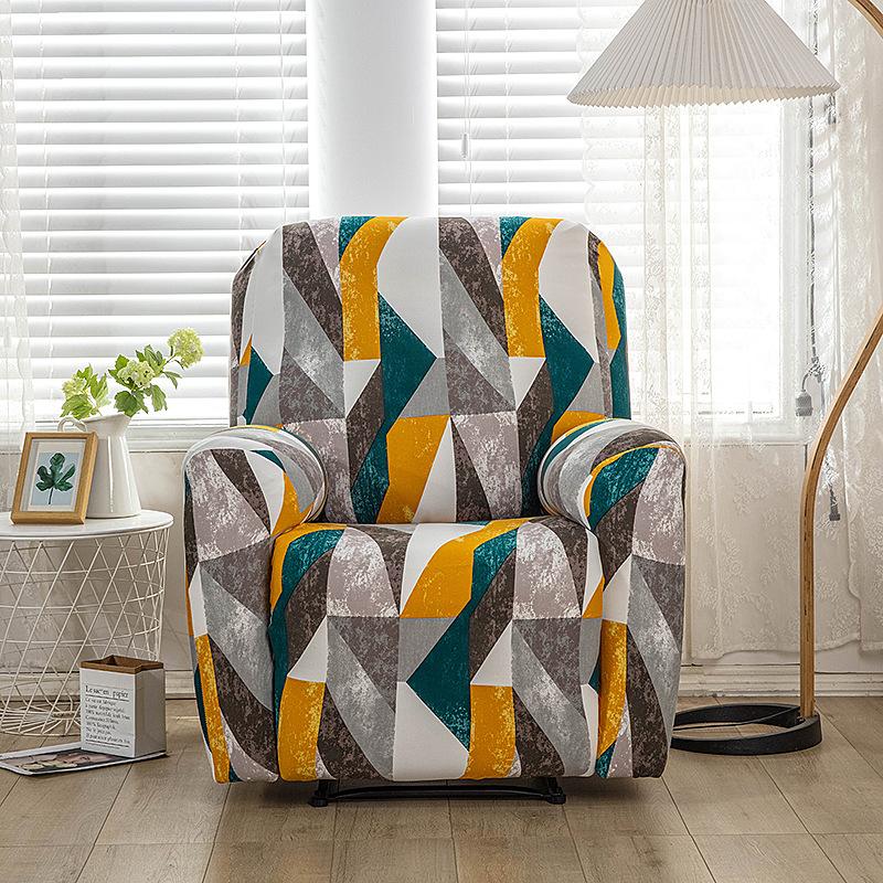 Elastic Printed Fabric All-Inclusive Recliner Cover Rocking Chair Cover Sofa Cover Protective Cover Single Function Recliner Cover