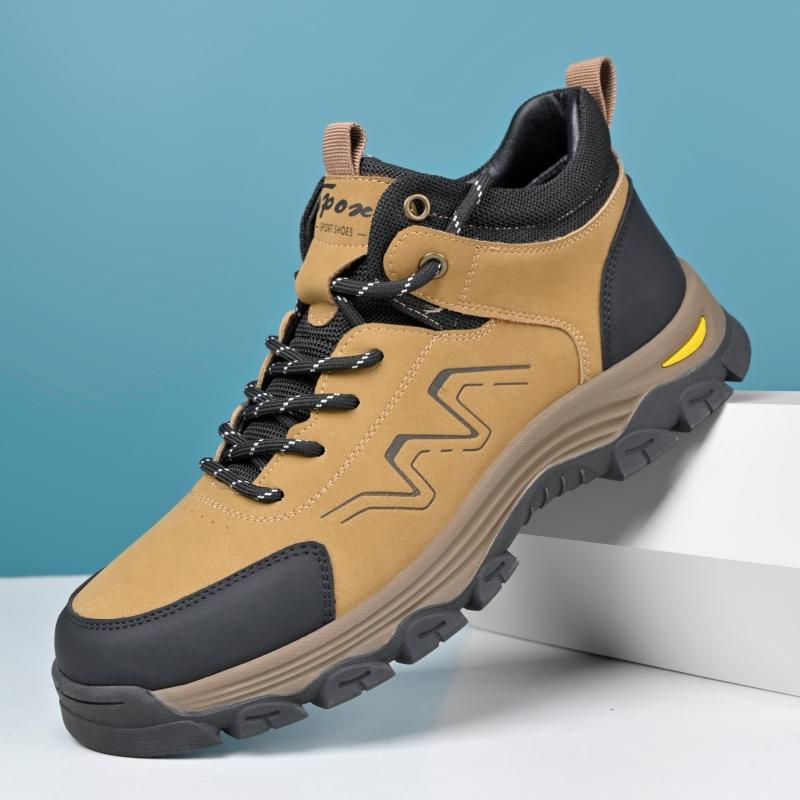 

Удобные Дышащие Дорожные Ботинки с Носком Замшевые Высокие Кроссовки для Ходьбы Мужские Уличные Мотоботы на Шнуровке Повседневная Обувь для Пеших Прогулок 44 жёлтый