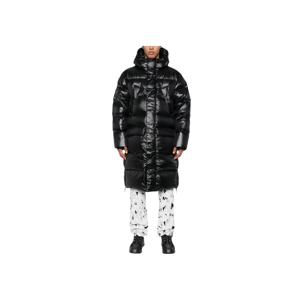 adidas Padded Hooded Mid-Length Jacket Men Outerwear Black IR7135