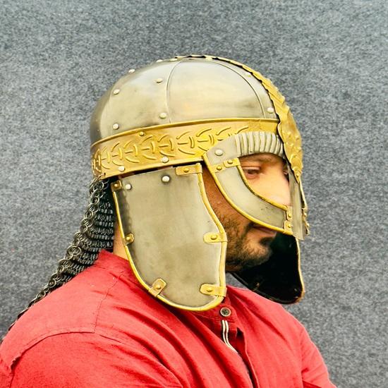 Medieval Wolf Warrior Helmet Warrior Chain-Mail Helmet for Fantasy Perfect for Cosplay, LARP Helmet Collectors Best Gift