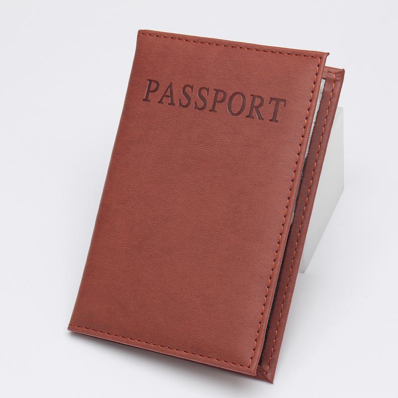 Custom Logo PU Leather Passport Holder Clip - English Leather Travel Cover