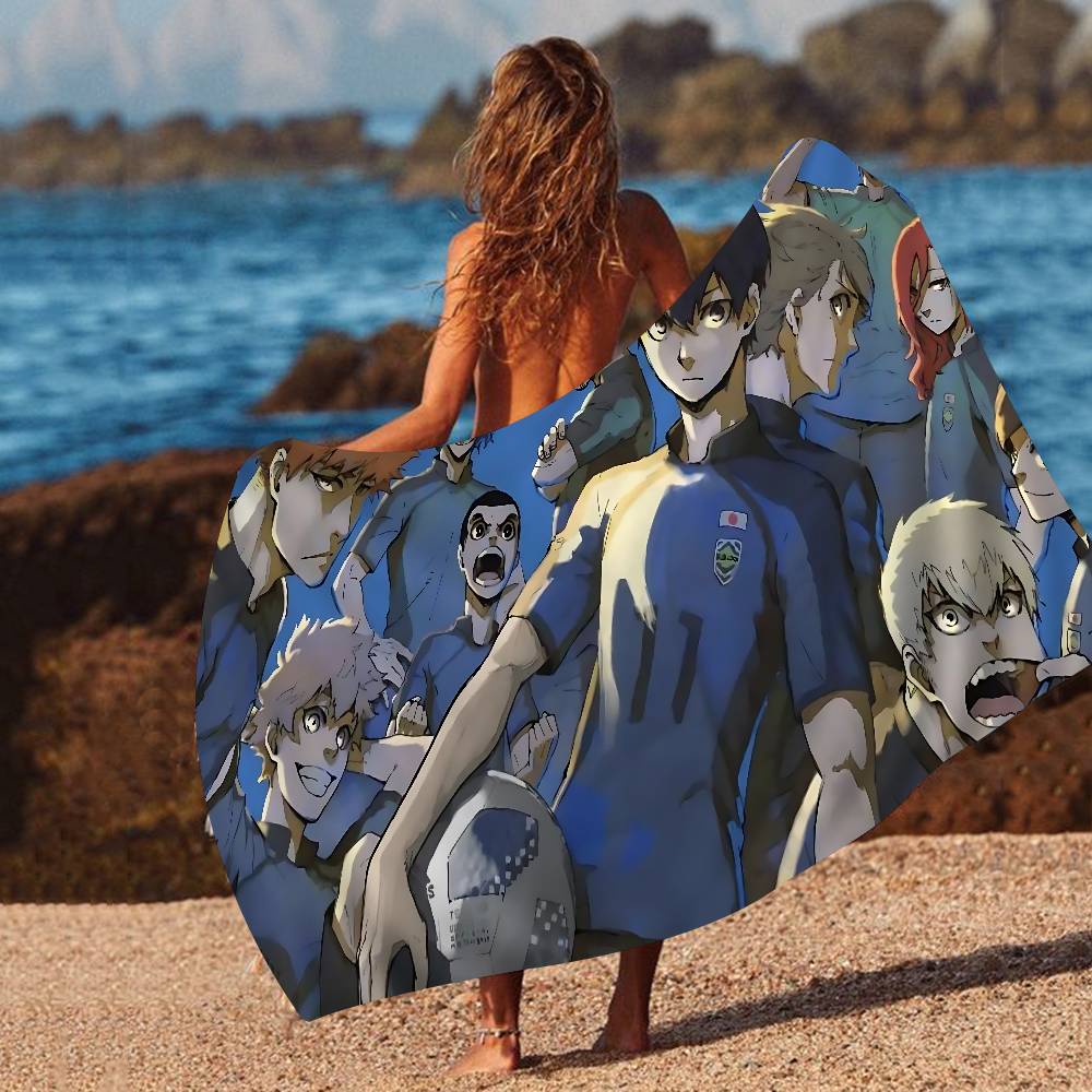 Blue Lock Anime Bath Towel Microfiber Soft Water Absorbing Breathable For Girl Kids Decorative Cartoon Beach Towel