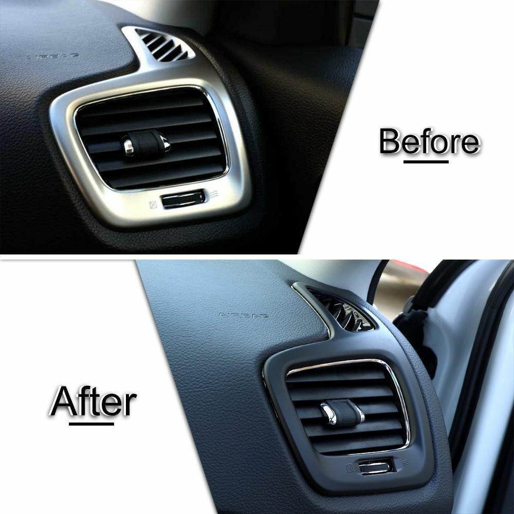 Dashboard Side Air Outlet Vent Cover Trim Bezel For Jeep Compass 17+ Matte Black