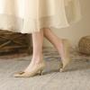 8-Word sexy temperament high heels for women's new pointed stiletto professional work single shoes for women