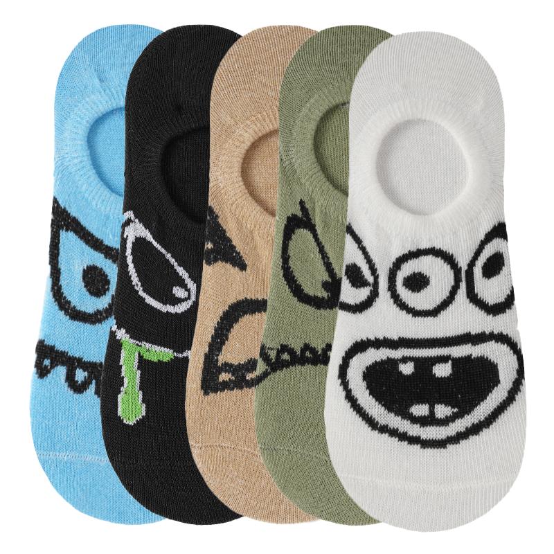 

5 пар женских забавных мультяшных носков, тапочек, весенне-летних кавайных носков, модных женских дышащих повседневных коротких носков до щиколотки One size