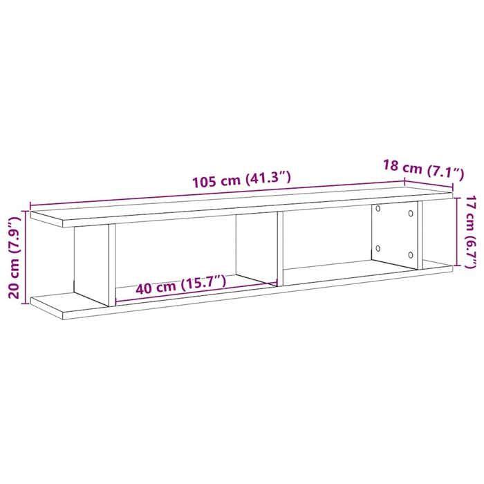 VidaXL Étagères murales 2 pcs chêne artisanal 105x18x20 cm, étagère flottante, étagère de buanderie, étagère pour CD, 856603