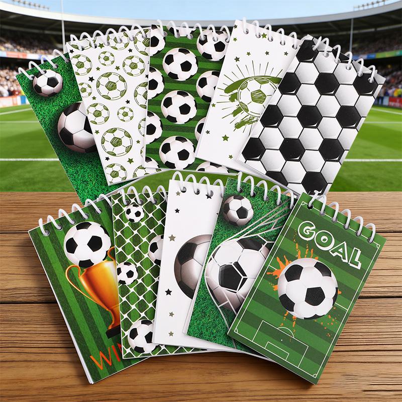 10Pcs Mini Soccer Spiral Pocket Notebooks for Kids Boys Football Birthday Party Favors Pinata Filler Christmas Gift Stationery