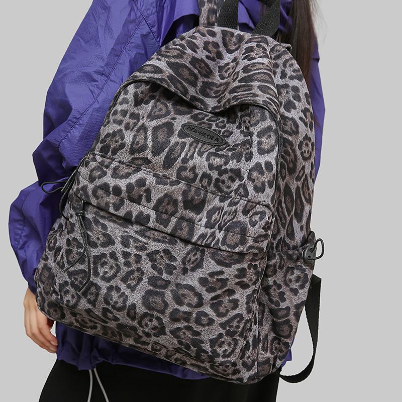 Schulrucksack Leopardenmuster 1011 neuer Rucksack vielseitig Freizeit-Reiserucksack hoher Sinn Mode Freizeit Damen-Schulrucksack