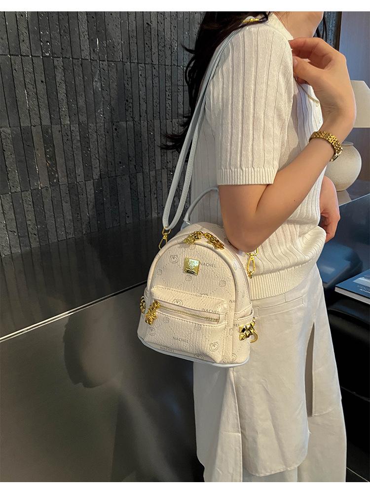 Cross-Border Korean Trendy Double/Single Shoulder Mini Backpack - Lightweight & Textured