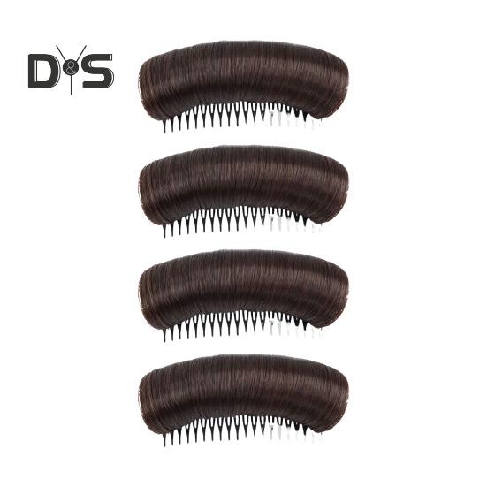 

4 шт., пучок для волос, невидимая пушистая подушечка для волос, черный, коричневый, накладная заколка для волос, расческа для объема волос, инструмент для укладки, женские аксессуары для волос темно-коричневого