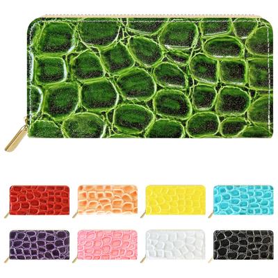 Trendy Yamagishi Enamel Crocodile Embossed Long Wallet, Genuine Leather, Women's, Card Slots, Coin Purse, Bill Compartment, Round Zipper, Gran Cocco,