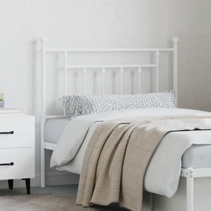 VidaXL Tête de lit métal blanc 90 cm 353614