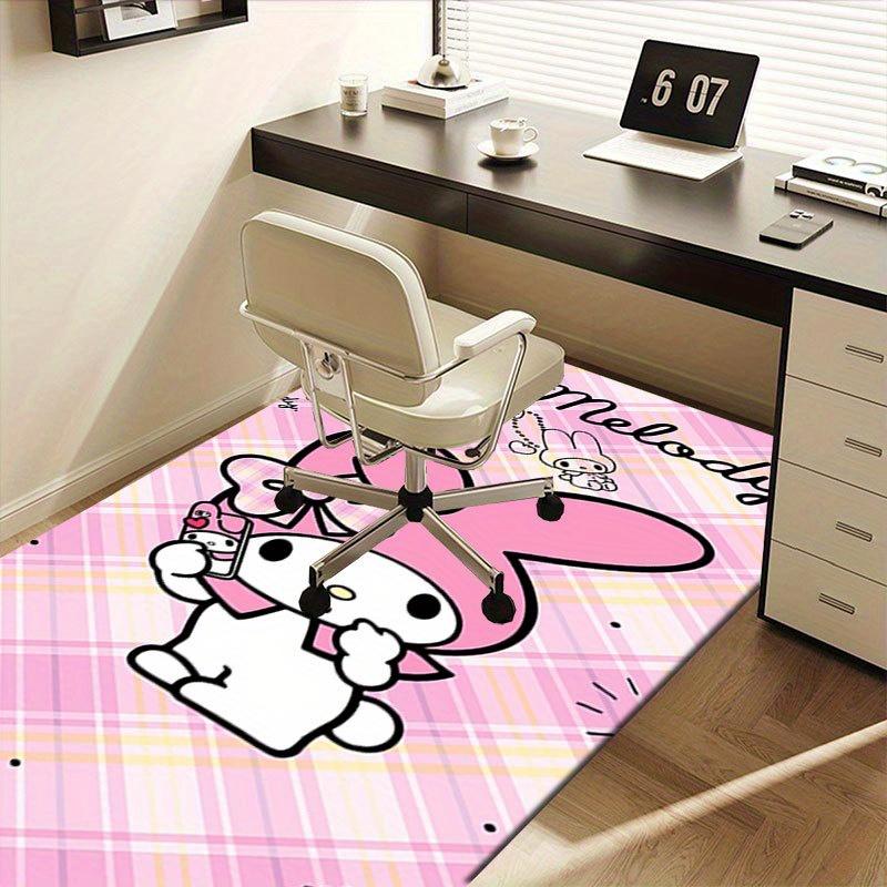 1pc Sanrio Kuromi Mermaid Printed Office Carpet Rectangle Rug Under The Table,Perfect Room Decor for Living Room, Bedroom, Kitchen, Non-slip Floor Mat