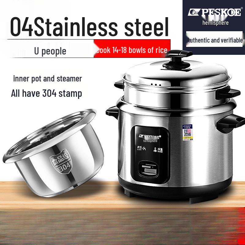 316 Stainless Steel Electric Rice Cooker, 5L Capacity, Ideal for 1-6 People - Cooks Porridge, Soup, and More