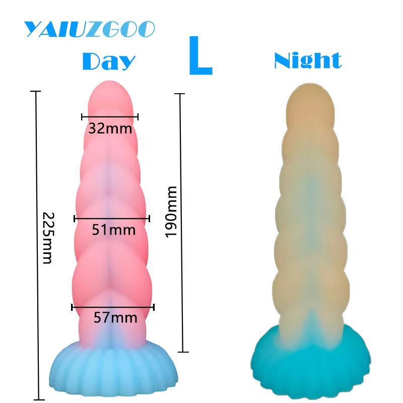 Silicone Soft Luminous Dildo Anal Toys for Women Men Masturbator Glowing Butt Plug Big Dildos with Suction Cup Adult Sex Toy