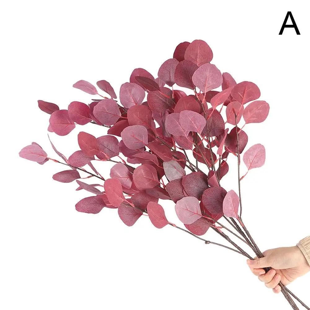 1 szt. Sztuczne Gałązki Eukaliptusa Sztuczne Liście Eukaliptusa Sztuczna Roślina Dekoracja Do Domu Wesela Kolorowa Dekoracja Eukaliptusowa Flo L7Z9