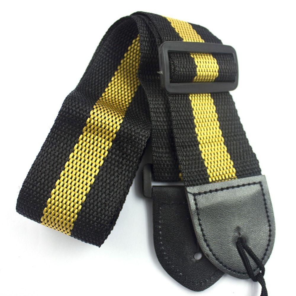 

Stripe Bass Ukulele Belt Leather Personality Guitar Straps Folk Electric Guitar Strap Ukulele жёлтый