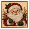 Sparkling 3D Painting Canvas DIY Christmas Faux Pearl Art Kit with Frame, Santa Winter Holiday Theme Craft Supplies Beads for Adults Beginner,