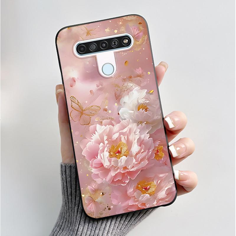 Printing Pattern Case For LG Q61 / LG K61 / LG Q70 Cover Fundas Soft Silicone Black Shell Cute Flower Cartoon Casing Coque Capa