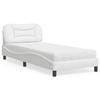 VidaXL Bed with Mattress White 90x200 Cm Faux Leather 3208697
