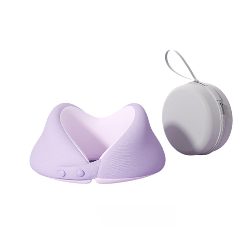 Portable Resilient Travel Neck Pillow Space-saving Removable U-shaped Pillow with Storage Box Soft Headrest Office