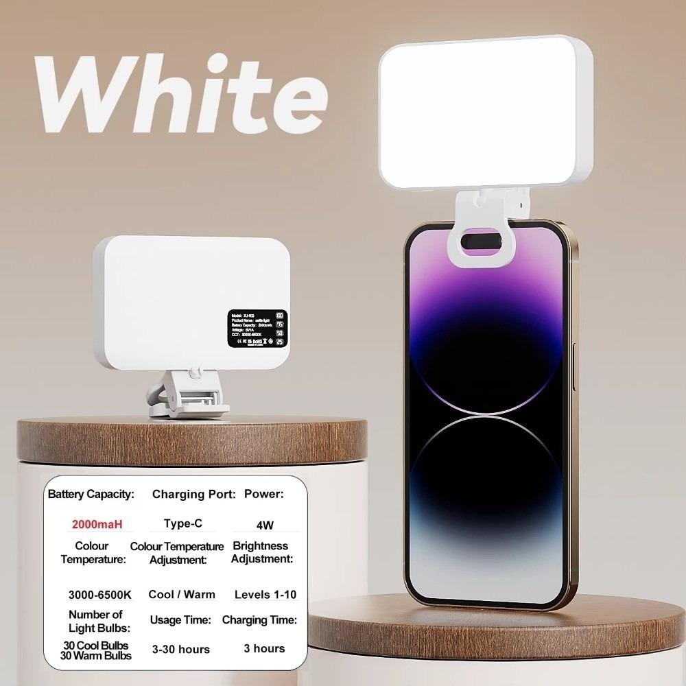 3 Modes LED Fill Light 800/1000mAh Clip Ring Flash Light LED Selfie Light  Mobile Photography