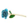 Rose mit langem Stiel, getaucht in 24 Karat Gold, in Geschenkbox mit Ständer (Hellblaue Rose mit Ständer)