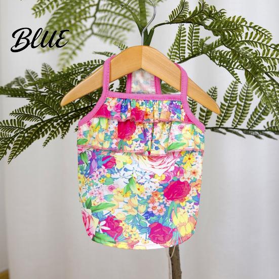 Breathable Dog Clothing Floral T-Shirt Sleeveless Girl Shirt