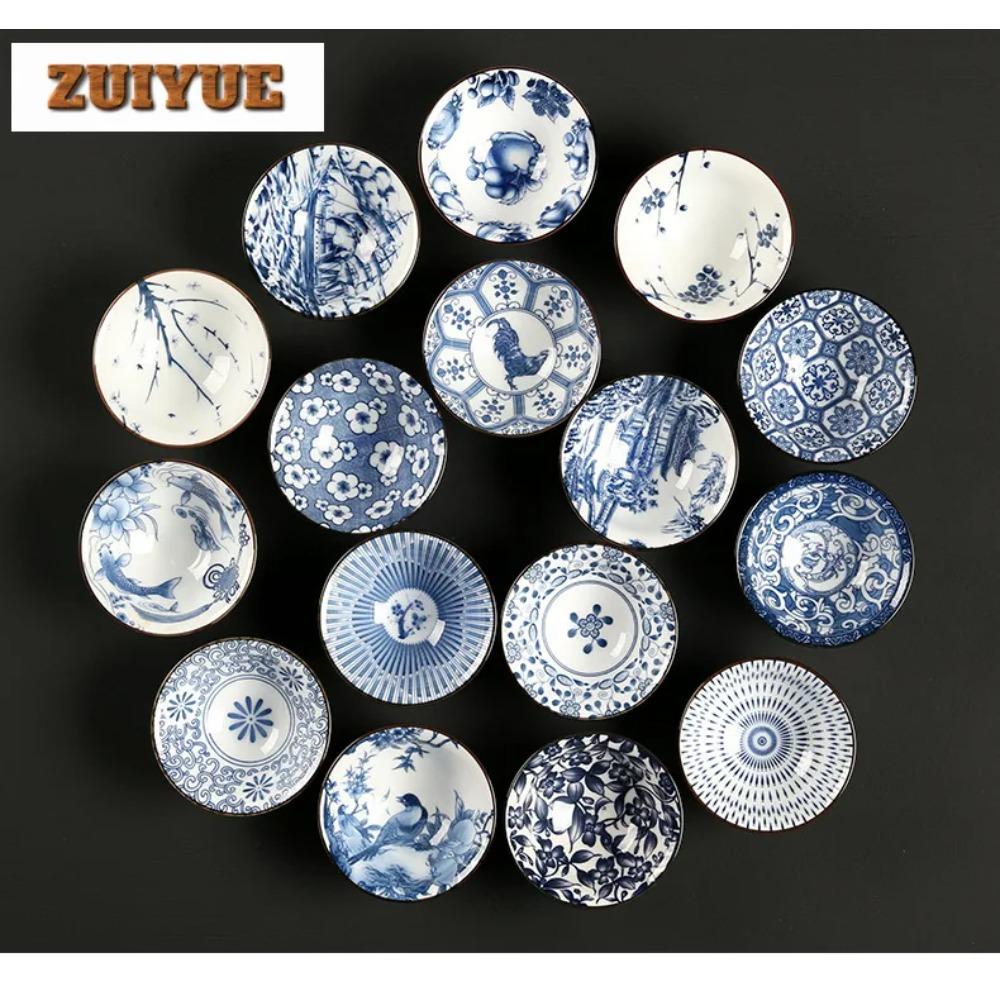 Chinees Blauw en Wit Porselein Theekop Handbeschilderd Theeservies Kleine Theekom Bloemen Theekopjes Cha Accessoires Drinkwaren Groothandel