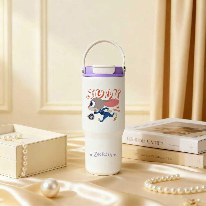 

Korean Fox and Rabbit Water Cup for Girls, High-Value Cup, Large Capacity Thermos Cup, 2026 New Model, Cute Ice Cup 750ml Purple Rabbit