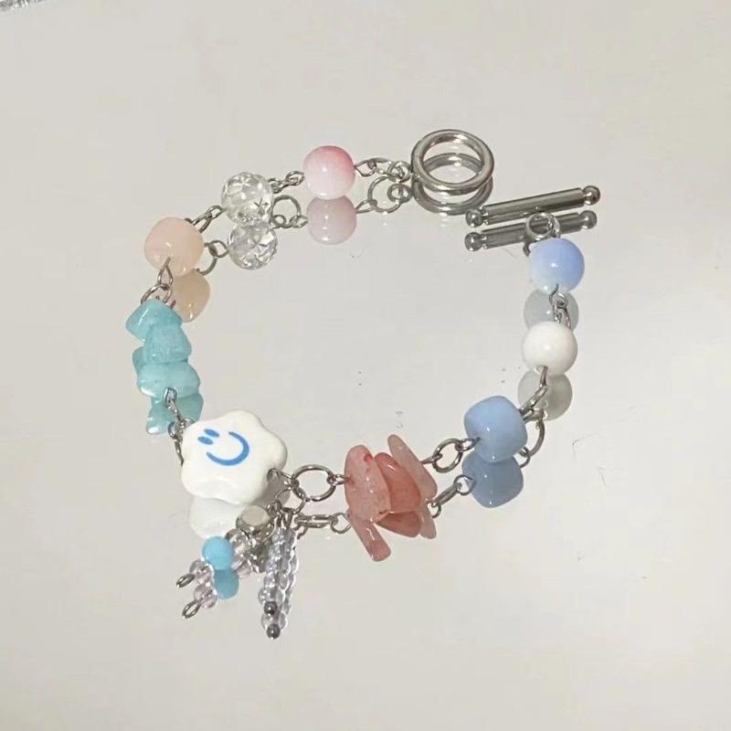 Color cloud beaded bracelet women s niche design high-end temperament sweet and versatile handmade jewelry beaded bracelet