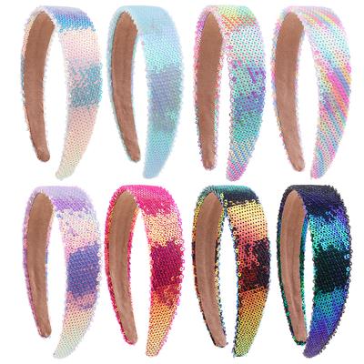 Pailletten Glitzer Stirnbänder für Mädchen Prinzessin Funkelnd Breit Stirnband Kinder Niedlich Alice Stirnband für Kinder Dick Glitzer Bling