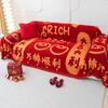 One-Piece Festive Bright Red Sofa Towel Housewarming Wedding New Year Holiday Cushion Four Seasons Universal Full Covered Sofa Cover Cloth