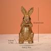 Rattan Effect Resin Bunny Easter Decor,Table Rabbit Easter Decorations,Spring Bunnies Decoration Statue Figurine
