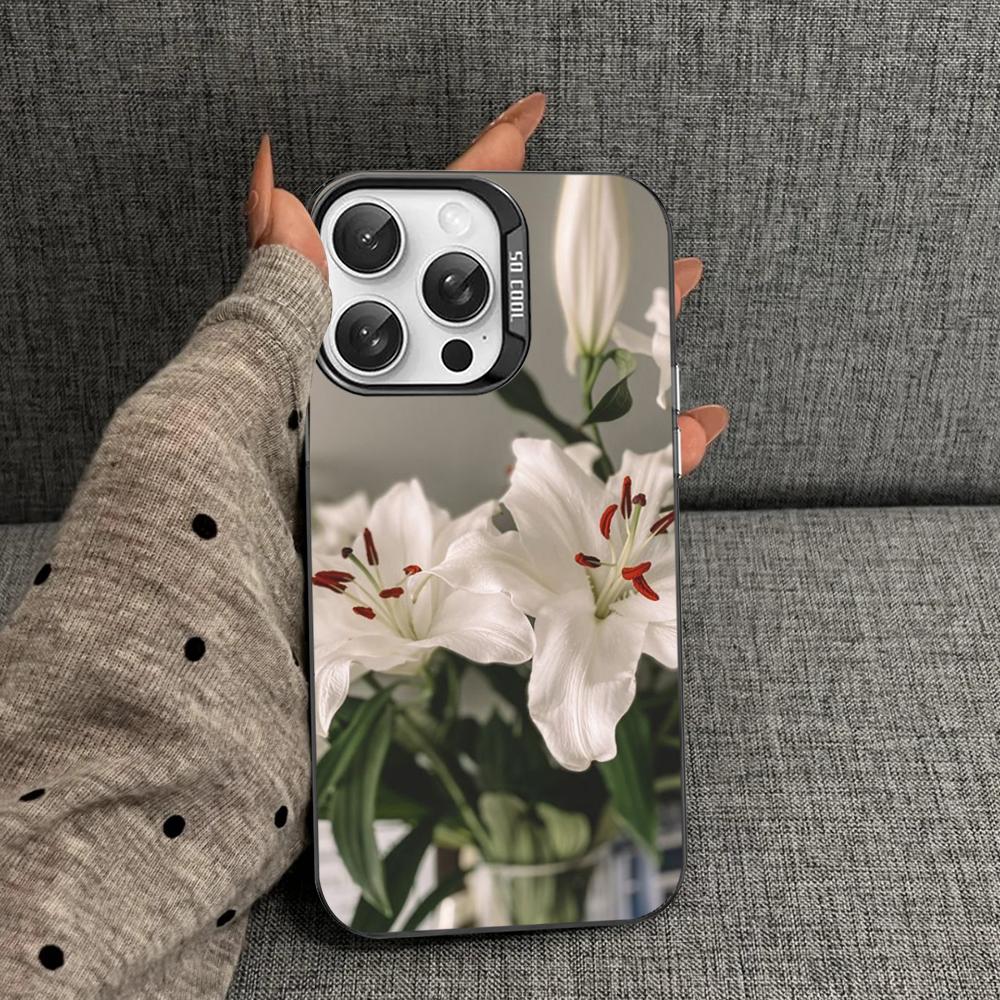 Lily Flowers Phone Case For iPhone 16 15 14 13 12 11 Pro Max X XR XSMAX 8 7 Plus Matte Shockproof Back Cover