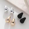 Vintage Multi Color Water Drop Stud Earrings Fashion Punk Smooth Metal Earrings Women's Trendy Party Jewelry