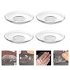 4Pcs Decorative Tea Saucers Glass Tea Plates Round Coffee Plate Teacup Saucers